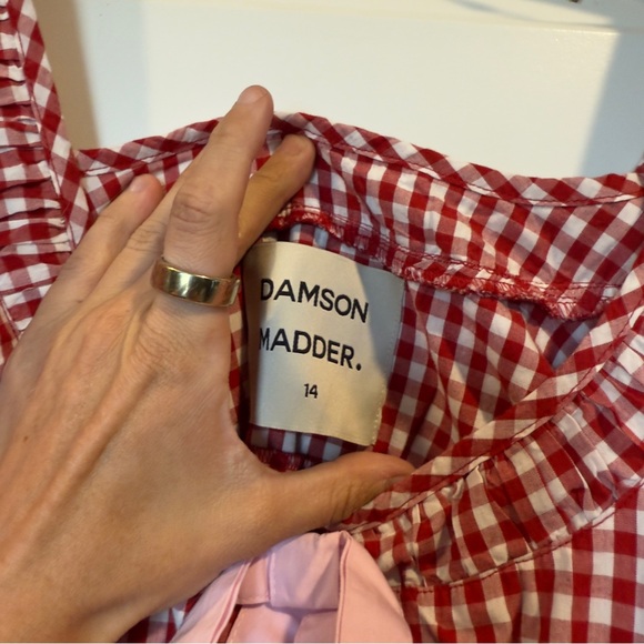 NWOT Damson Madder Dakota Red Gingham Long Sleeve Maxi Dress - Picture 3 of 3